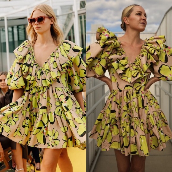 Aje Dresses & Skirts - New NWT Aje Pelicano Citrus Bloom Ruffle Mini Dress